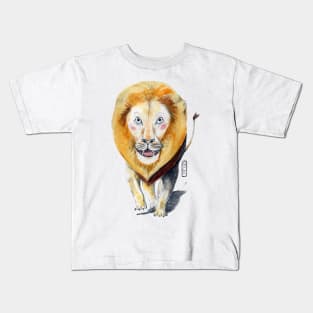 Lion. Hand painted design in watercolor and color pencils Kids T-Shirt